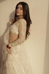 Kritika Khurana In Our Ecru Burnt Organza Lehenga Set
