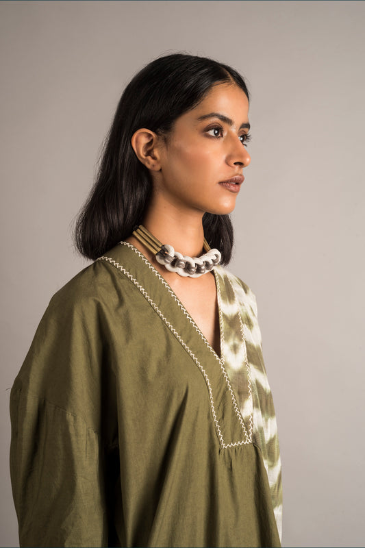 Moss Green Tunic Set - Auruhfy India