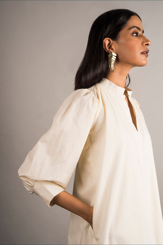 Ecru Layered Dress - Auruhfy India