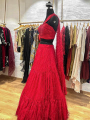Scarlet Feather Lehenga Set