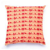Whispering Red Birds Cushion Cover - Auruhfy India