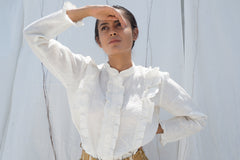 Linen Ruffle Top - Auruhfy India