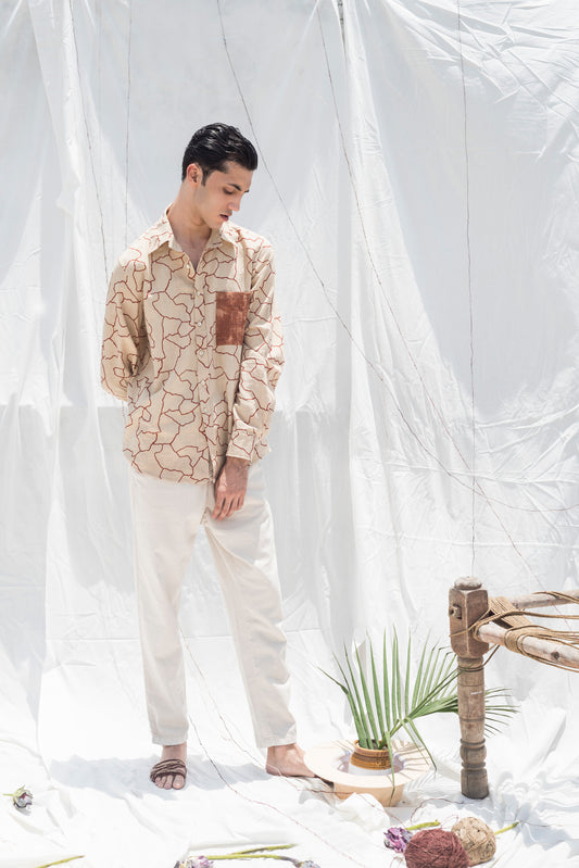 Mitti Contrast Pocket Men Shirt - Auruhfy India