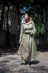 Pistachio Ruffled Collar Shirt - Auruhfy India