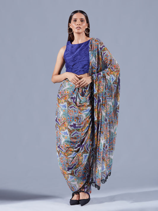 Antheia Draped Saree - Auruhfy India