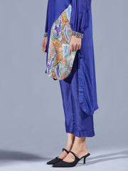 Berry Blue Hi Low Tunic Set - Auruhfy India