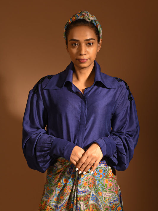 Berry Blue Shirt - Auruhfy India