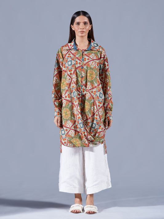 Eirene Cowl Tunic Set - Auruhfy India