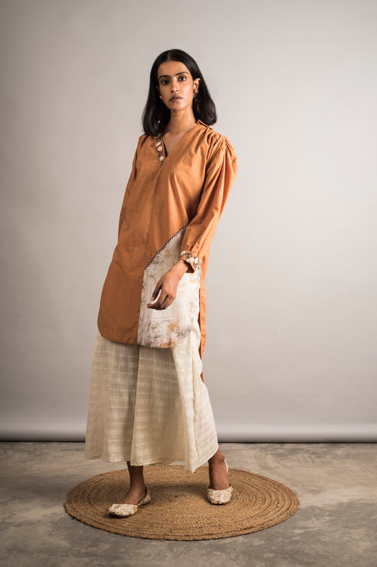 Rust Hi Low Tunic Set - Auruhfy India