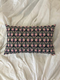 Midnight Blue and Pink Lotus Print Cushion Cover (12x20)