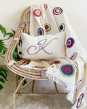 Circular twine throw + Personalised cushion (Gift Set)