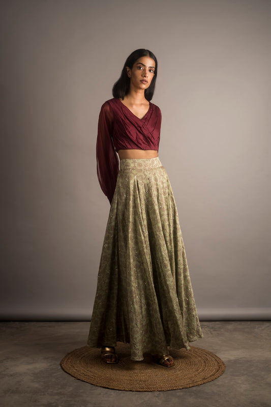 Embellished Lehanga Skirt Set - Auruhfy India