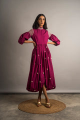 Cowl Embroidered Dress - Auruhfy India