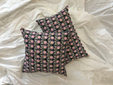 Midnight Blue and Pink Lotus print Cushion Cover - Auruhfy India