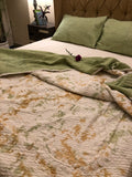 Pistachio Tie-Dye Quilted Bedding Set - Auruhfy India