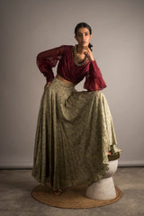 Embellished Lehanga Skirt Set - Auruhfy India