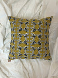 Lotus in Pond Print Cushion Cover (Ochre)