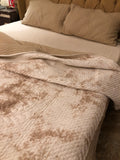 Taupe Tie-Dye Quilted Bedding Set - Auruhfy India