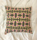 Lotus in Pond Print Cushion Cover (Gray) - Auruhfy India