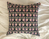 Midnight Blue and Pink Lotus print Cushion Cover