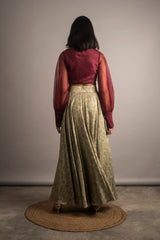 Plum Draped Crop Top - Auruhfy India