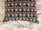Midnight Blue and Pink Lotus print Cushion Cover - Auruhfy India