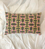 Lotus in Pond Print Cushion Cover (Gray) 12x20 - Auruhfy India