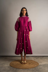 Cowl Embroidered Dress - Auruhfy India