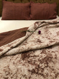 Mauve Tie-Dye Quilted Bedding Set - Auruhfy India