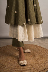 Moss Green Layered Tunic Set - Auruhfy India