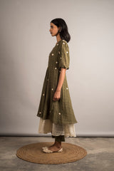 Moss Green Layered Tunic Set - Auruhfy India