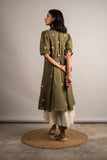 Moss Green Layered Tunic/ Set - Auruhfy India
