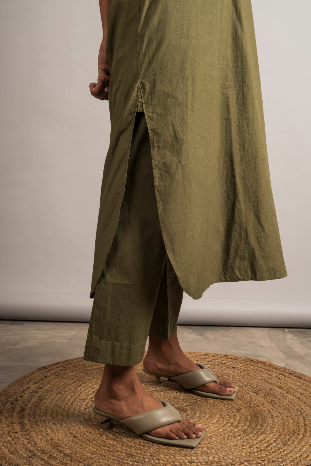 Moss Green Tunic Set - Auruhfy India