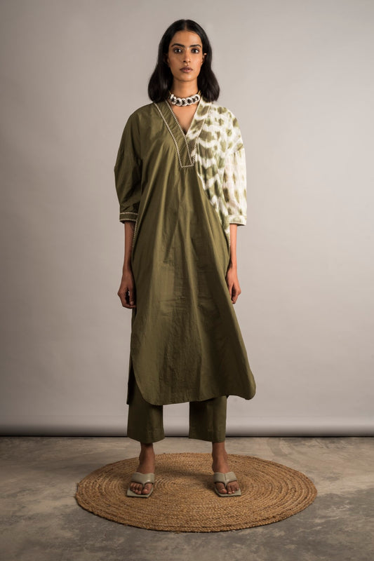 Moss Green Tunic Set - Auruhfy India