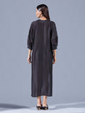 Raven Asymmetric Draped Dress - Auruhfy India