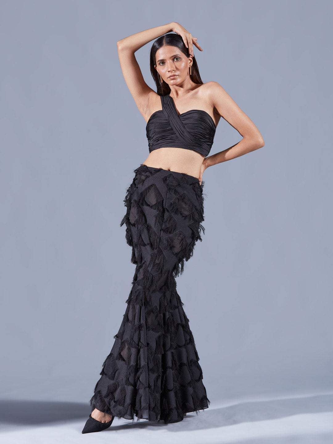 Raven Mermaid Skirt Set - Auruhfy India