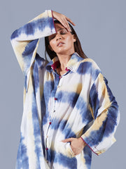 Striped Tie Dye Cowl Tunic - Auruhfy India