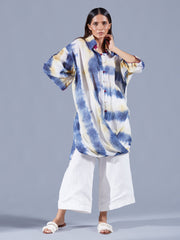 Striped Tie Dye Cowl Tunic - Auruhfy India