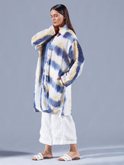 Striped Tie Dye Cowl Tunic - Auruhfy India