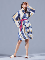 Striped Tie Dye Cowl Tunic - Auruhfy India
